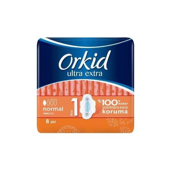 Orkid Ultra Ekstra Hijyenik Ped Normal Tekli Paket 8 Ped