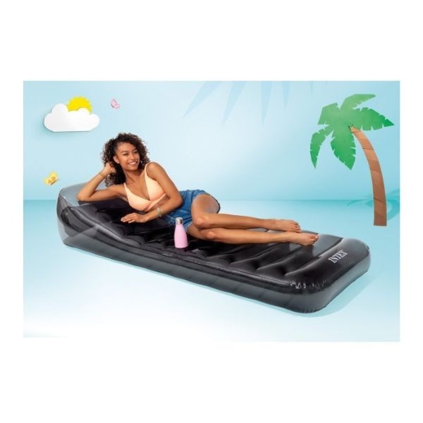 Intex Siyah Şişme Şezlong Ve Deniz Yatağı Cool Yatak 211 Cm