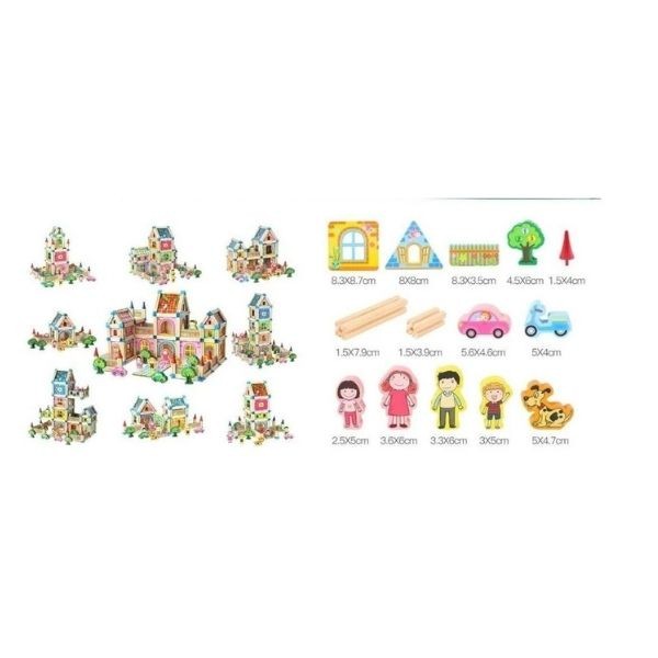 Mimari Ahşap Yapı Blokları 268 Parça