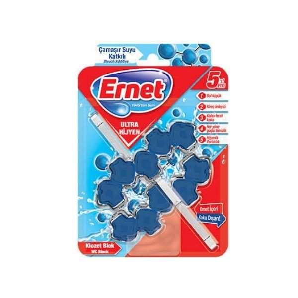 Ernet Ultra Hijyen Klozet Blok Çamaşır Suyu Katkılı 2x50 Gram