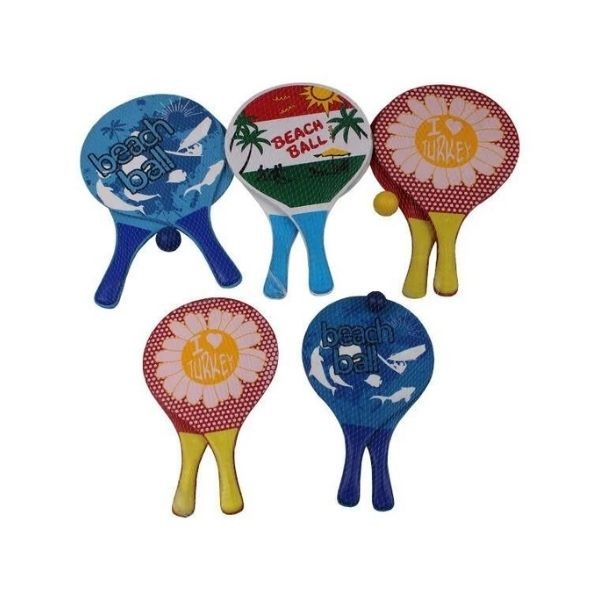 Udatoys Tenis Raketi Beach Ball Ahşap Tahta Raket