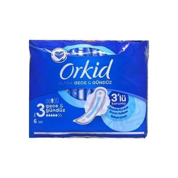 Orkid Ultra Gece Kanatlı Hijyenik Ped 6'lı