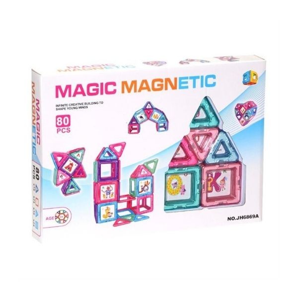 Manyetik Blok 80 Parça Kare Üçgen-jh6869a