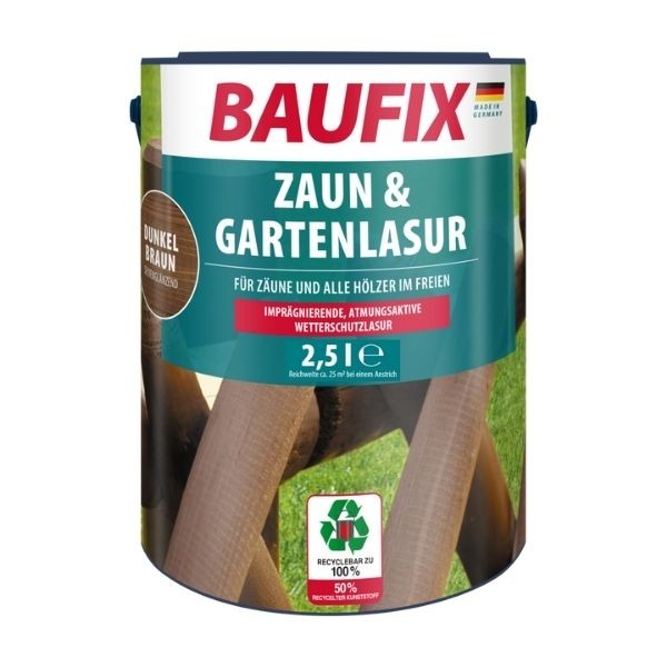 Baufix Zaun & Gartenlasur Su Bazlı Ahşap Koruyucu Ceviz 2,5 Lt