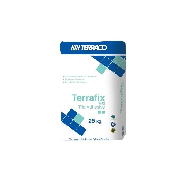 Terraco Terrafix W32 Flex Granit Seramik Yapıştırma Gri 25 Kg C2TES1