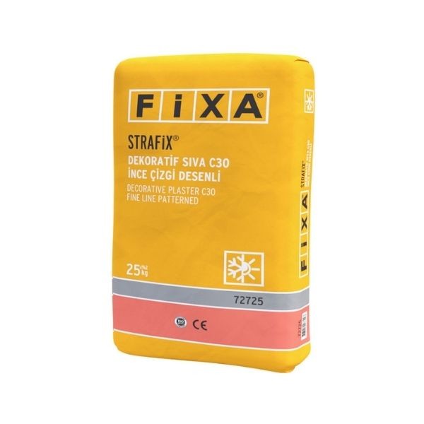 Fixa Strafix İnce Çizgi Doku Dekoratif Sıva C30 Beyaz 25 Kg