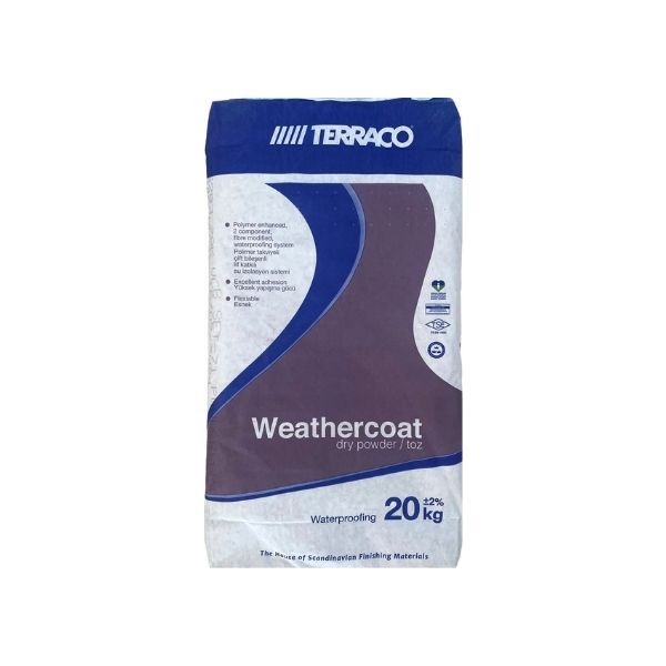 Terraco Weathercoat Sublok Elastik Su Yalıtım Malzemesi Toz Bileşen 20 Kg