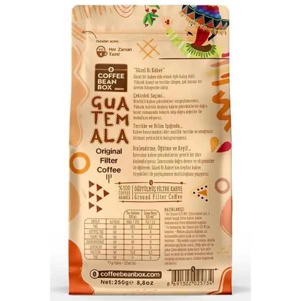 Coffee Bean Box Guatemala Original Filtre Kahve 250 Gr