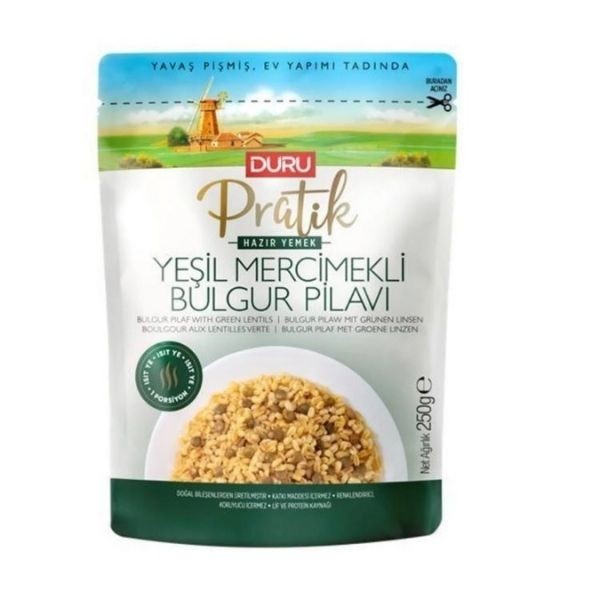 Duru Pratik Yeşil Mercimekli Bulgur Pilavı 250 G