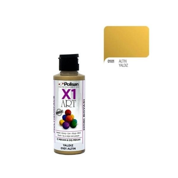 Polisan X1art Multisurface Hobi Boyası 120 Ml - 0101 Altın