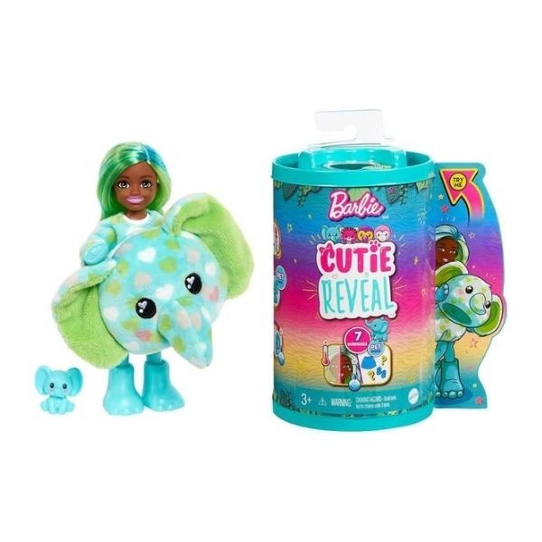 Barbie Cutie Reveal Bebekler Chelsea Tropikal Orman Serisi HKR12-HKR13 Fil