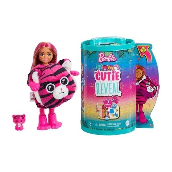 Barbie Cutie Reveal Bebekler Chelsea Tropikal Orman Serisi HKR12-HKR15 Kaplan