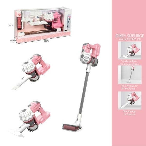 Vardem Dikey Elektrik Süpürgesi Pembe (3 in1 ) Ekranlı Kutu