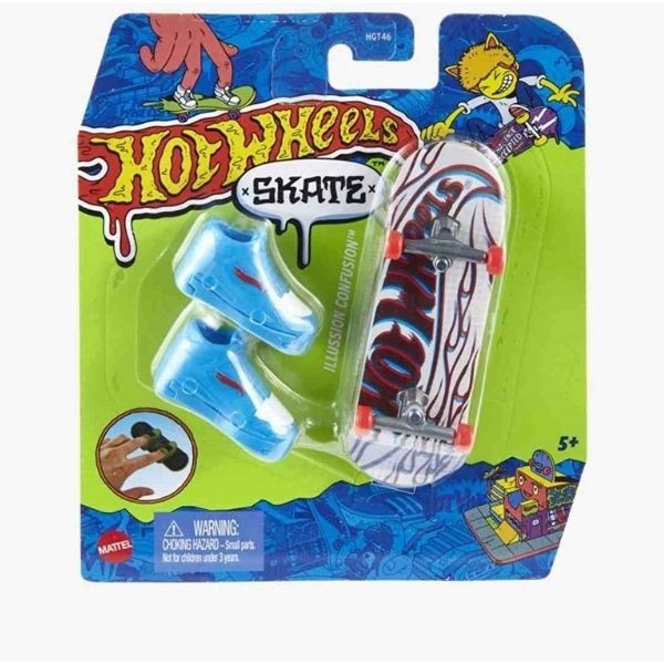 Hot Wheels Skate Parmak Kaykay ve Ayakkabı Paketleri HGT46 - Illussion Confusion