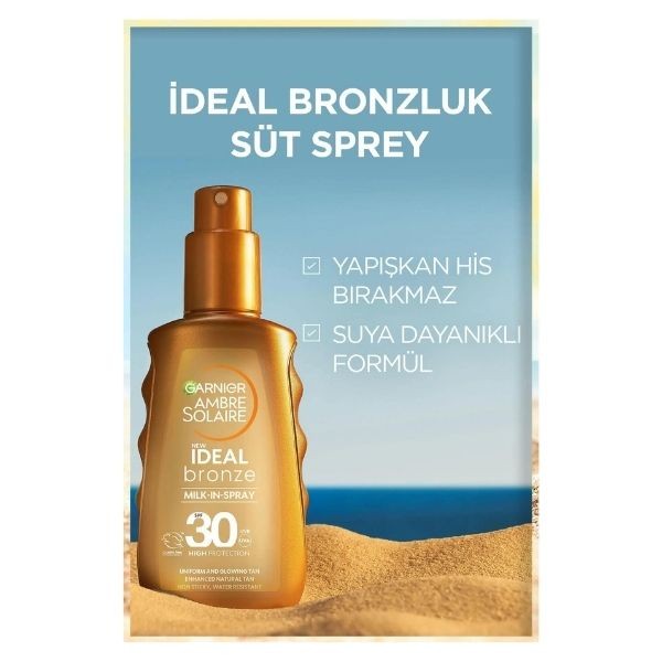 Garnier Ambre Solaire İdeal Bronzluk Güneş Koruyucu Sprey SPF30 150 Ml