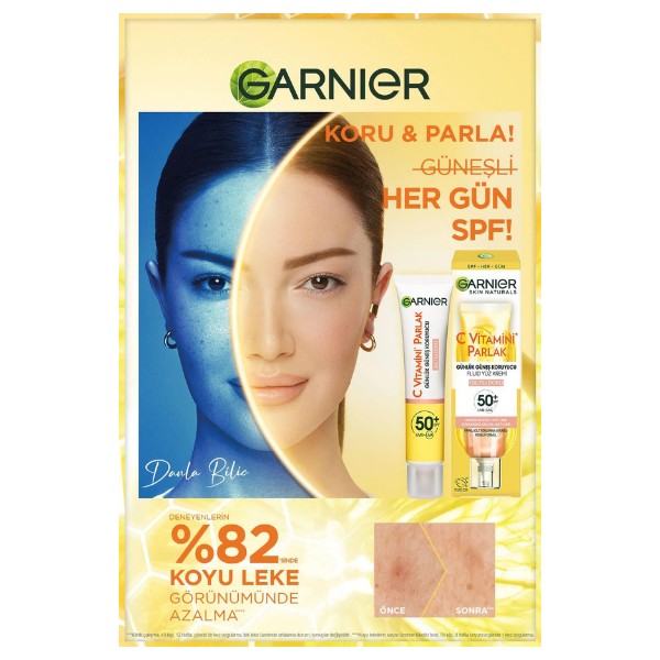 Garnier C Vitamini Parlak Günlük Güneş Koruyucu Fluid Yüz Kremi  Spf50 40 Ml
