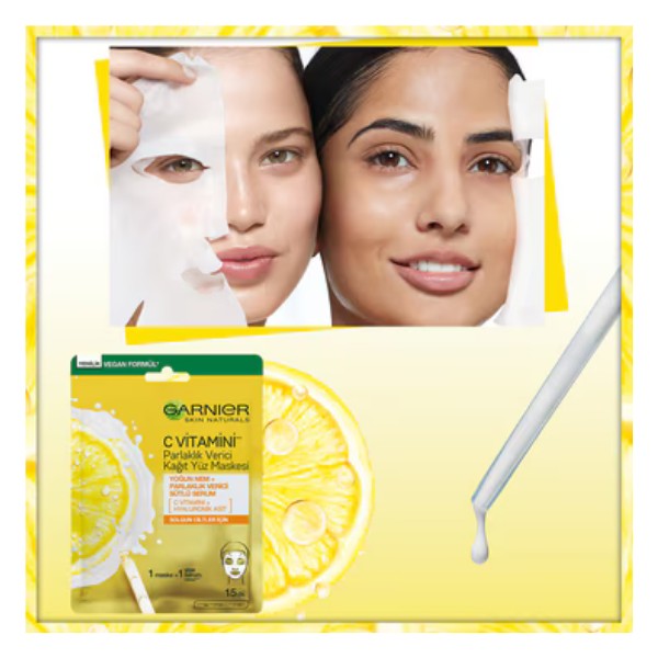 Garnier C Vitamini Parlaklık Verici Kağıt Yüz Maskesi