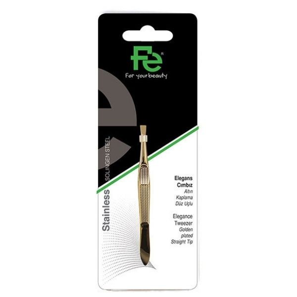 FE Elegans Cımbız Altın Kaplama Düz Uçlu