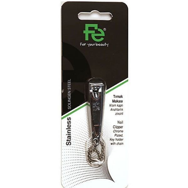 FE Tırnak Makası Krom Kaplı Anahtarlık Zincirli