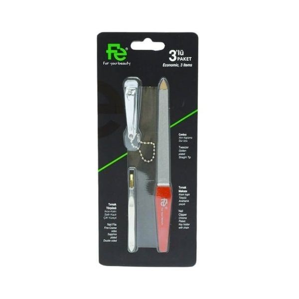 FE 3'lü Paket (Cımbız, Tırnak makası, Tırnak Törpüsü)