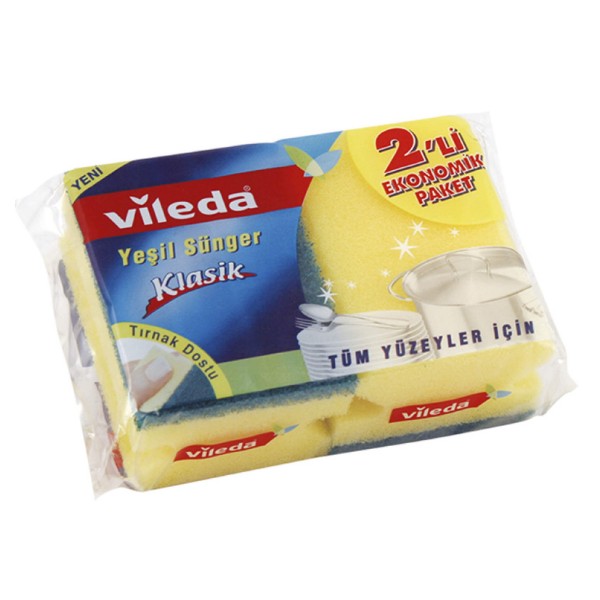 Vileda Yeşil Oluklu Sünger 2Li