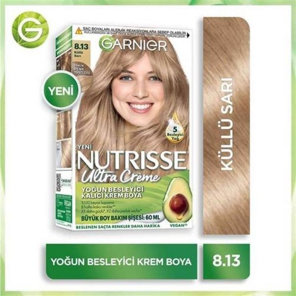 Garnier Nutrisse Yoğun Besleyici Kalıcı Krem Saç Boyası 8.13 KÜLLÜ SARI