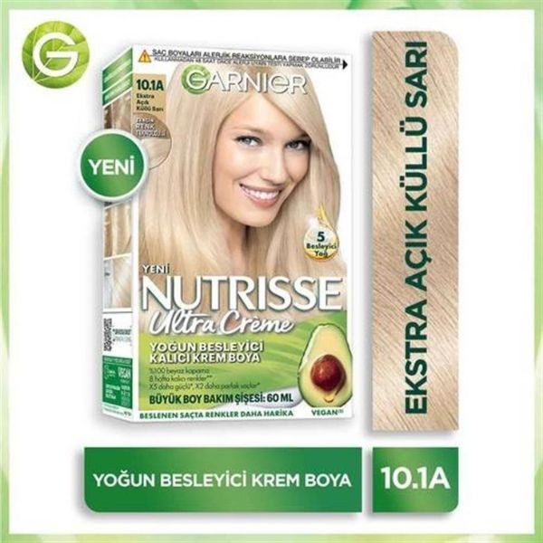 Garnier Nutrisse Yoğun Besleyici Kalıcı Krem Saç Boyası 10.1A EKSTRA AÇIK KÜLLÜ SARI