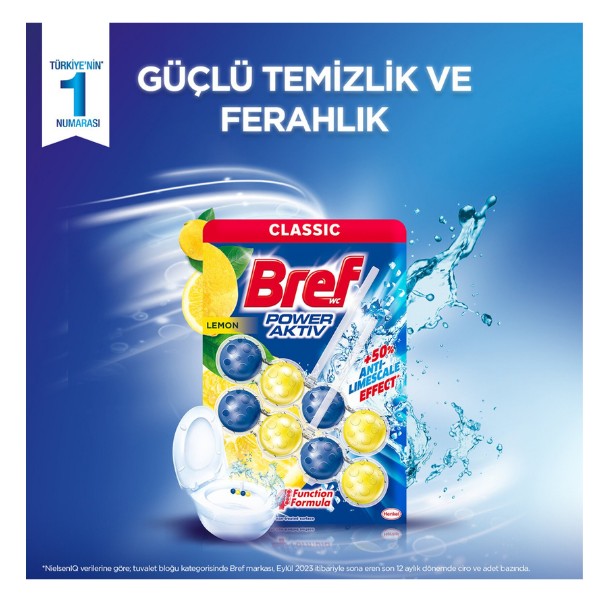 Bref Wc Power Aktif Limonlu Tuvalet Bloğu 2x50