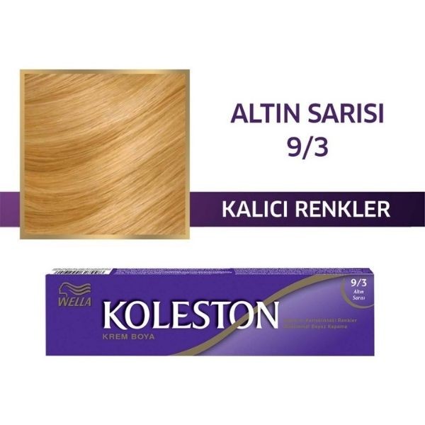 Koleston Tüp Krem Saç Boyası 9/3 Altın Sarısı