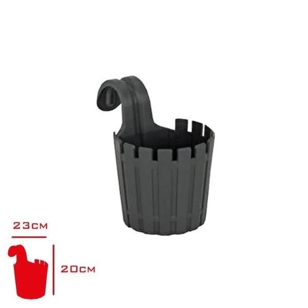 Poliwork Akasya Tekli Kolay Askı Antrasit Saksı