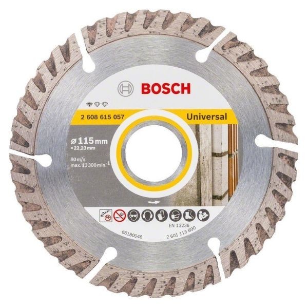 Bosch Standard Seri Genel Yapı Malzemeleri İçin Elmas Kesme Diski 115 mm