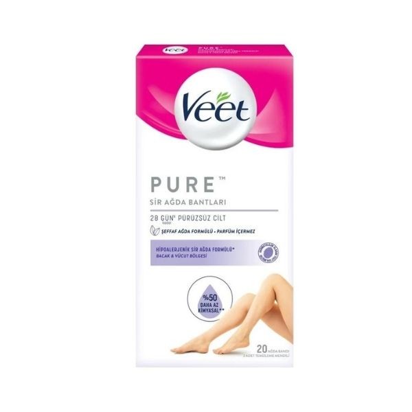 Veet Pure Hipoalerjenik Bacak ve Vücut Bölgesi Sir Ağda Bandı 20'li