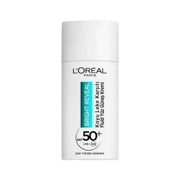 L’Oreal Paris Bright Reveal Koyu Leke Karşıtı Fluid Yüz Güneş Kremi Spf50+ 50 Ml