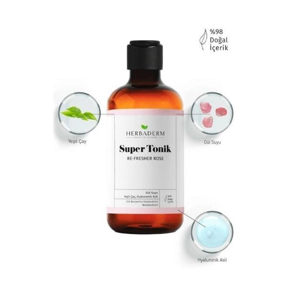 Herbaderm Re-Fresher Rose Bariyer Güçlendirici Süper Tonik 250 Ml