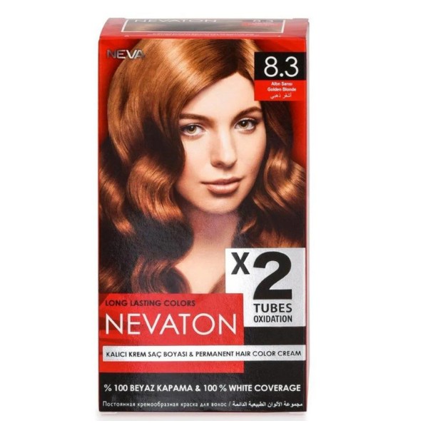 Nevaton 8.3 Altın Sarısı 2x50ml Saç Boyası 15ml Saç Bakım Maskesi