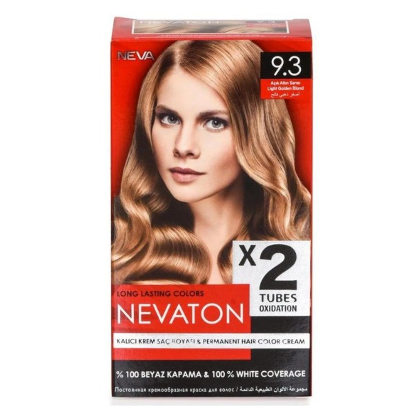 Nevaton 9.3 Altın Sarısı 2x50ml Saç Boyası 15ml Saç Bakım Maskesi