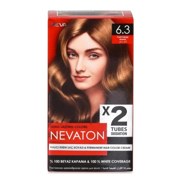 Nevaton 6.3 Fındık Kabuğu 2x50ml Saç Boyası 15ml Saç Bakım Maskesi
