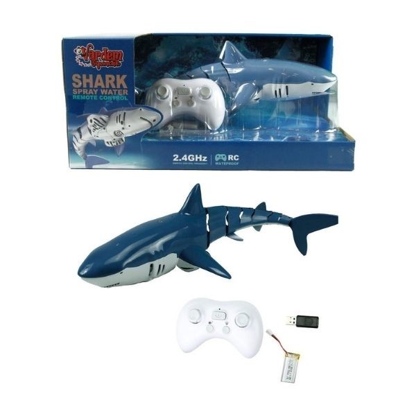 Vardem - Uzaktan Kumandalı Full Fonksiyon 2.4G Şarjlı Su Püskürten Yüzen Köpek Balığı