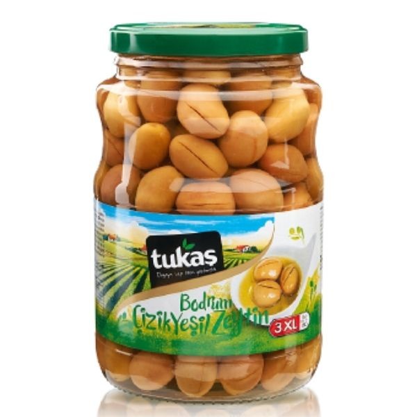 Tukaş Bodrum Çizik Yeşil Zeytin 1000 Gr