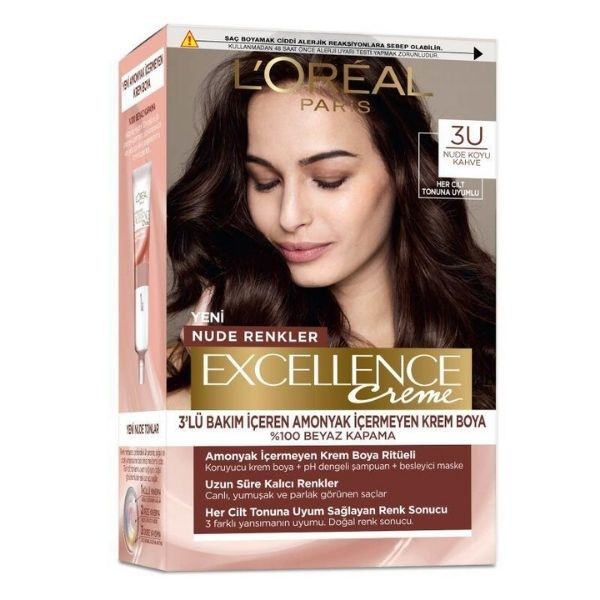 Loreal Paris Excellence Krem Saç Boyası No: 3U Nude Koyu Kahve