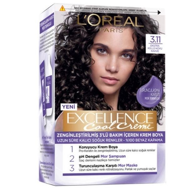 Loreal Paris Excellence Krem Saç Boyası No: 3.11 Ekstra Küllü Koyu Kahve