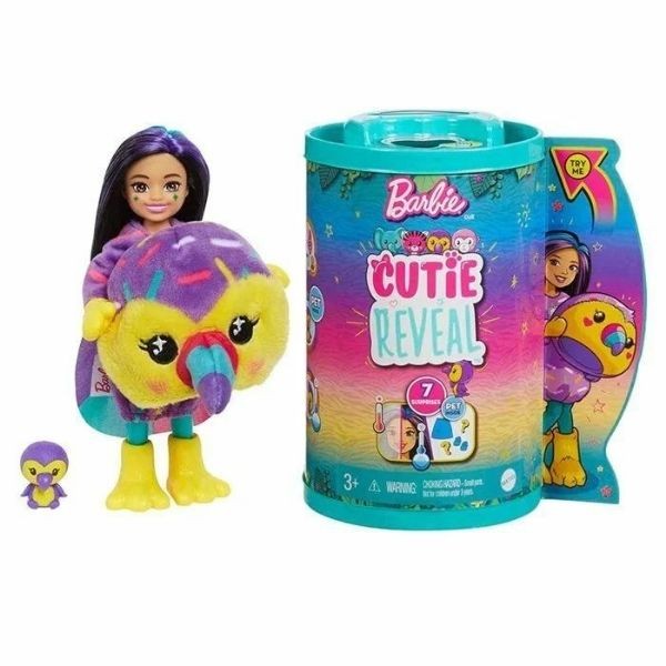Barbie Cutie Reveal Bebekler Chelsea Tropikal Orman Serisi HKR12-HKR16 Tukan