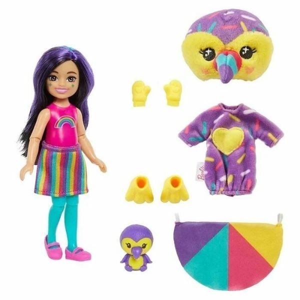 Barbie Cutie Reveal Bebekler Chelsea Tropikal Orman Serisi HKR12-HKR16 Tukan