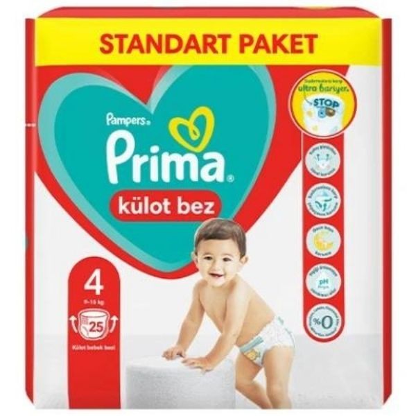 Prima Aktif Bebek Külot Bez No:4 9-15 Kg 25 Adet