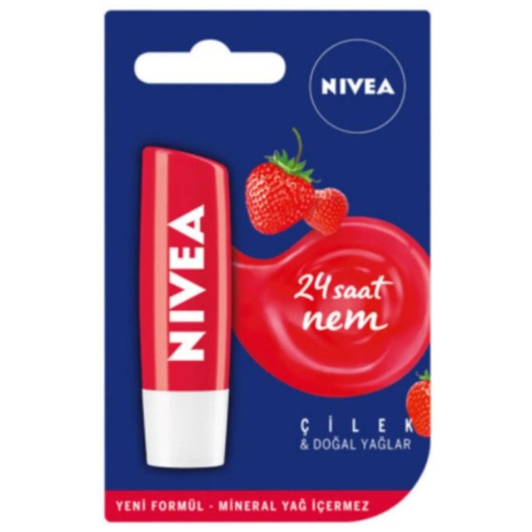 NIVEA Strawberry Shine Lip Stick Dudak Bakım Kremi Lip Stick Çilekli 4,8 gr