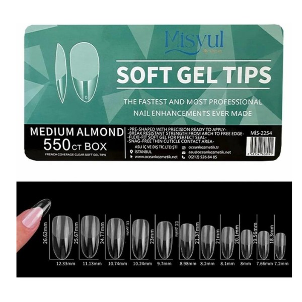 Misyul Soft Gel Tips Medium Almond 550