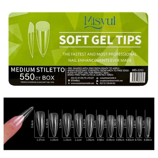 Misyul Soft Gel Tips Medium Stiletto 550