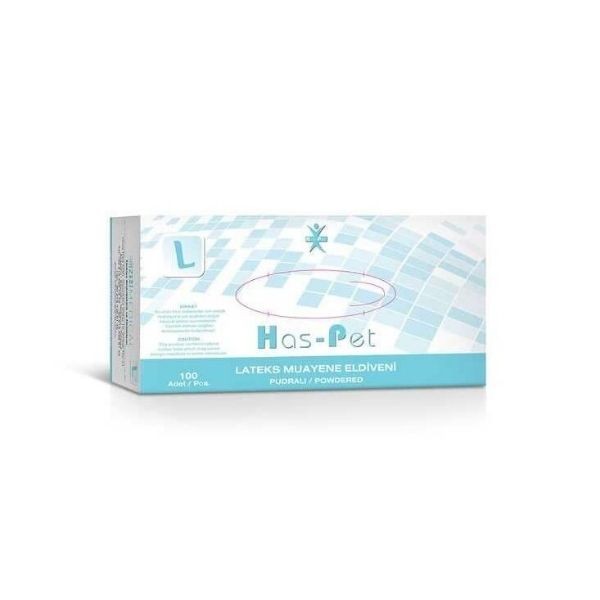 Haspet Pudralı Eldiven Lateks Large 100 Lü