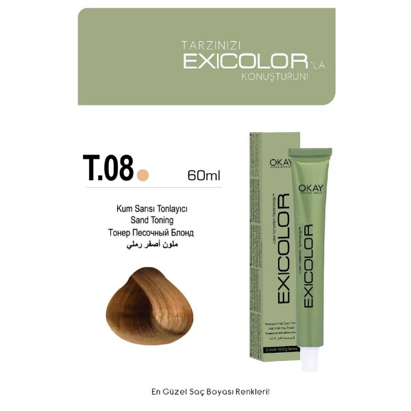 Exicolor Tüp 60ml T.08 KUM SARISI TONLAYICI