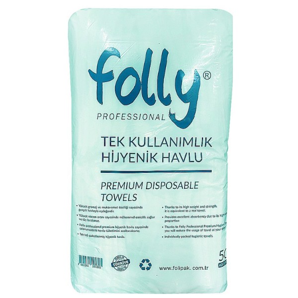Folipak Tek Kullanımlık Saç Havlusu  50Li